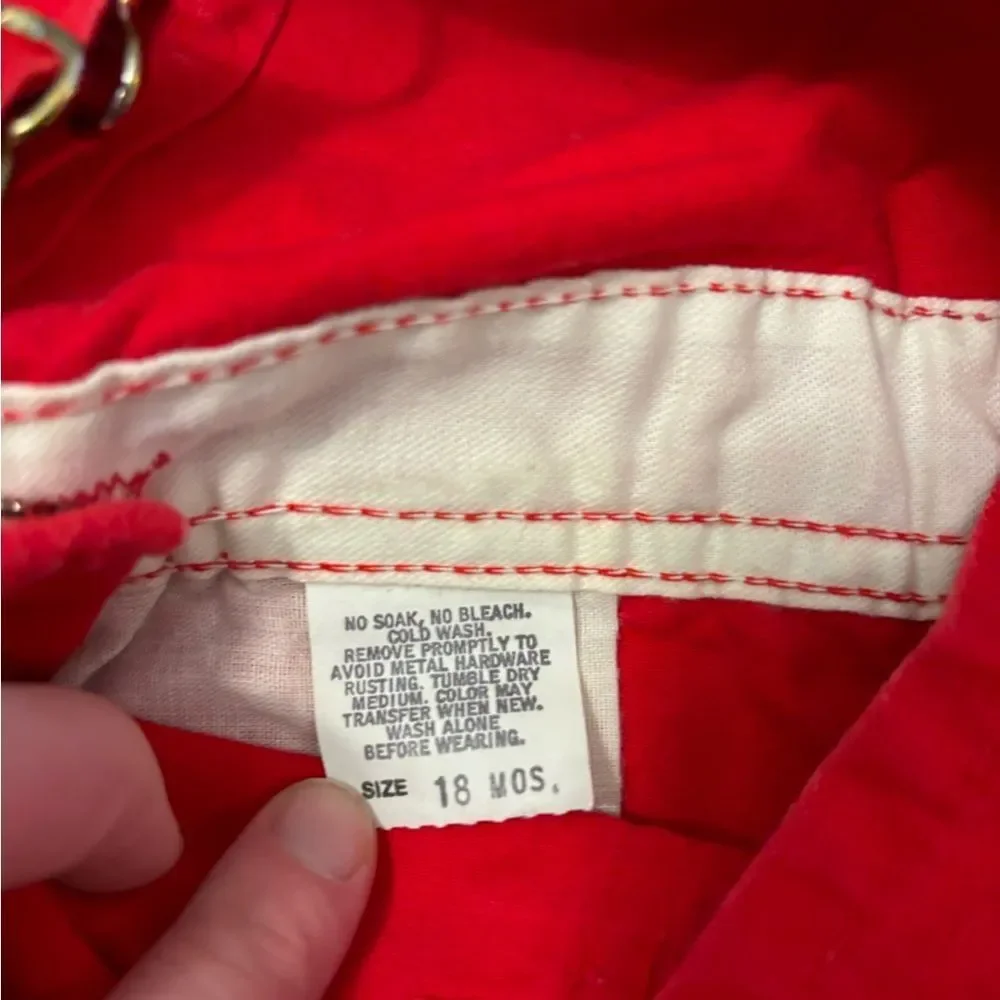Osh Kosh B’Gosh vintage red overall shorts